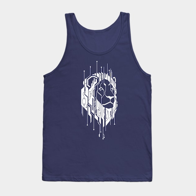 Lion Face Tech. Tank Top by Madhav